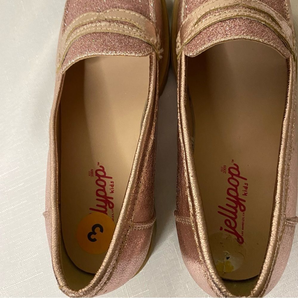 Jellypop Girl Pink Metallic Glitter Moccasins Size 3 - Picture 5 of 8